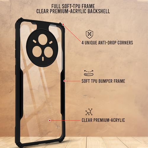 Image of Jkobi Back Cover Case for Realme 14 Pro Plus 5G (Shockproof with Polycarbonate Clear Panel | Professional Black)
