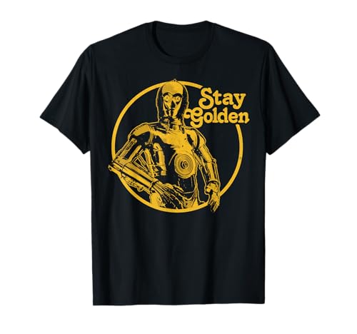 Star Wars C-3PO T-shirt coton geek Stay Golden vêtement homme et femme