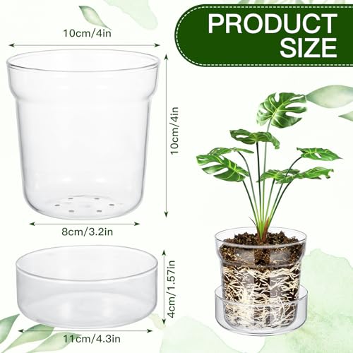 Baderke LE-BADERKE-872 2 Pieces Anti Slip Clear Glass Plant Pots thumb #1