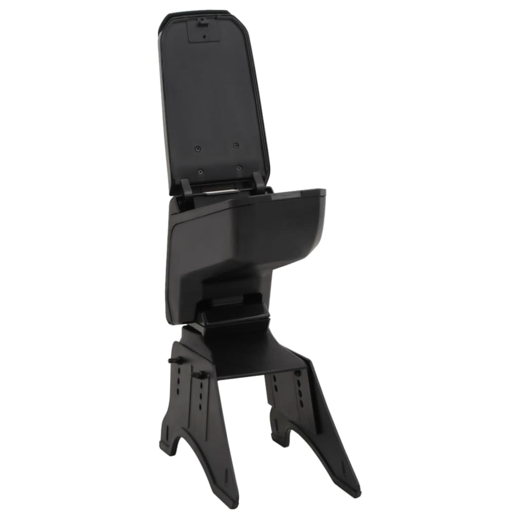 Reposabrazos universal negro de ABS 14 x 30 x (32-48,5) cm, altura ajustable para asiento del conductor y del copiloto, cómoda consola central con espacio de almacenamiento para