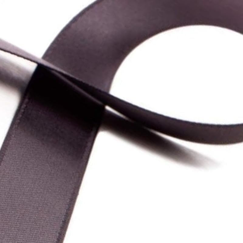 SR- Full Reel 6mm Double Faced Satin Ribbon, 20 Metres on Reel - Charcoal