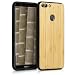 Produktbild kwmobile Holz Schutzhülle für Huawei Enjoy 7S / P Smart (2017) - Hardcase Hülle mit TPU Bumper Bambusholz in Hellbraun - Handy Case Cover