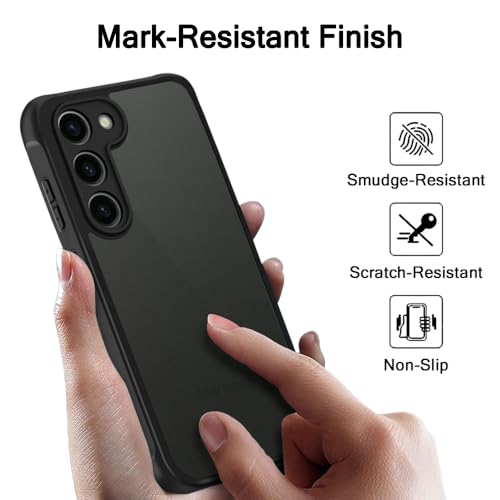 Image of TheGiftKart Hybrid Matte Frosted Translucent Back Cover Case for Samsung Galaxy S23 5G | Shockproof Design | Camera Protection Module | Hard Back Case Cover for Samsung S23 5G (PC & TPU, Frost Black)