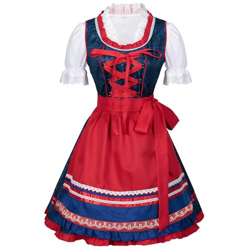 Robe longue Oktoberfest grandes tailles avec tablier traditionnel folk