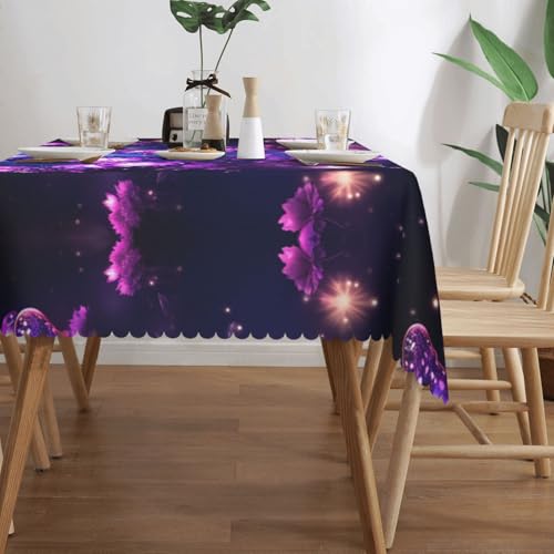 Nappe d'extérieur lavable violette pour table rectangulaire fini les taches de repas
