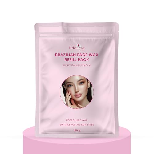 Image of Urban Yog Brazilian Beans Wax, Face Wax Refill Pack (100 g) | Stripless Bean Wax for Face Hair Removal | Liposoluble Brazilian Wax for Women | Upper Lip & Katori Wax for All Skin Types