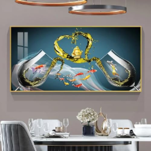 Tableau sur toile verre à vin abstrait TONGYINLI qui illumine et modernise votre salle à manger
