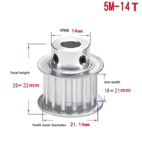 Poulie de distribution 5M robuste type BF alésage 8mm pour axe moteur