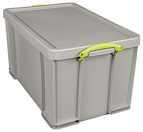 Really Useful Box Plastic Storage 84 Litre Recycled Dove Grey