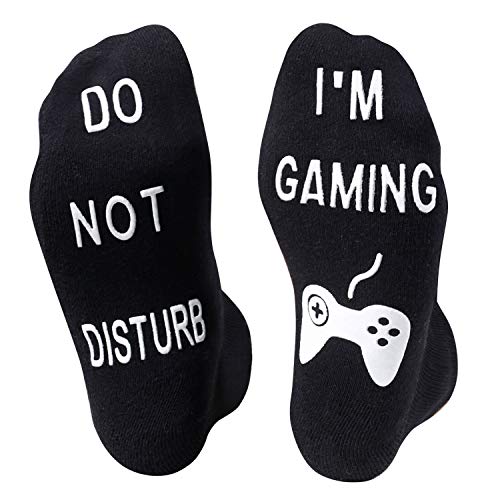 HAPPYPOP Do Not Disturb Gaming Socks Gamer Socks Video Game Socks Funny Gamer Gifts for Gamers Men Women Teen Boys Girls