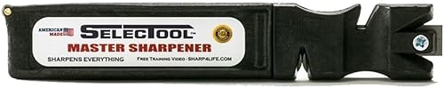 Selectool Afilador de cuchillos multiherramienta para cuchillos de cocina con cuchillo de entrenamiento, cuchillo de bolsillo, herramientas,
