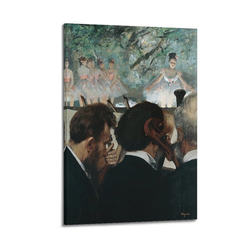 Poster sur toile Musiciens de l'Orchestre par Edgar Degas 50x75 cm