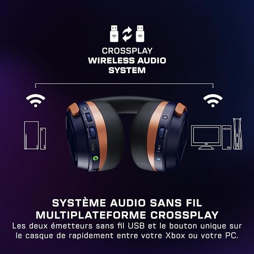 Turtle Beach Stealth 700 Bleu Cobalt Casque Gaming sans Fil w/ 80hr Batterie, Écouteurs de 60mm, Deux émetteurs et Bluetooth pour Xbox Series X ou S, PC et Mobile