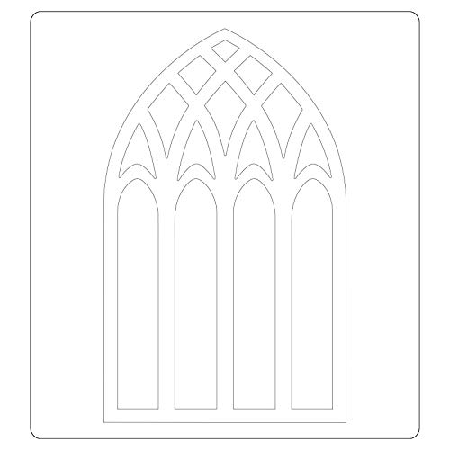 Sizzix Bigz 664974 Tim Holtz stanssjabloon voor Kathedraal venster, veelkleurig, eenheidsmaat - Afbeelding 3