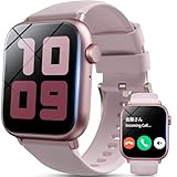 2026最新 スマートウォッチ android/iphone両対応 1.85インチ大きな画面 タッチ操作 日本語表示 IP68防水 長時間待機 歩数計 消費カロリー 睡眠記録 運動管理 フィットネスバンド 200+ 文字盤 おしゃれスクエア型 メンズ レディース お祝い日誕生日プレゼント適用 ピンク