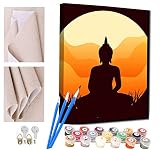 RUNPAW Peinture par numéros Kits pour Adultes et Enfants Religieux Bouddha Bodhisattva Zen 070 Bricolage Peinture à l'huile numérique Toile Mur Art décoration de la Maison - 40x50 CM sans Cadre