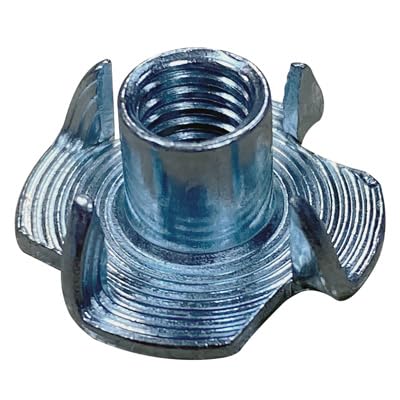 M4 (4mm) T-Nuts With Four Prongs - Inserts For Wood Furniture (Pack of 20)