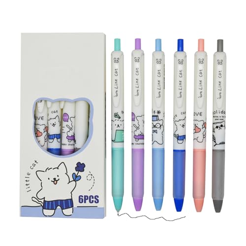Maydahui 12 bolígrafos gel retráctiles con diseño de gato miniatura 1