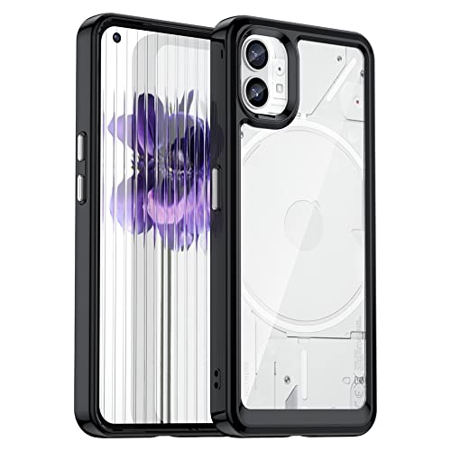 Hi-Case Coque pour Nothing Phone (1), Housse Transparente Antichoc Antipoussière, Protection complète à 360°, Etui Bumper Silicone & PC, Noir