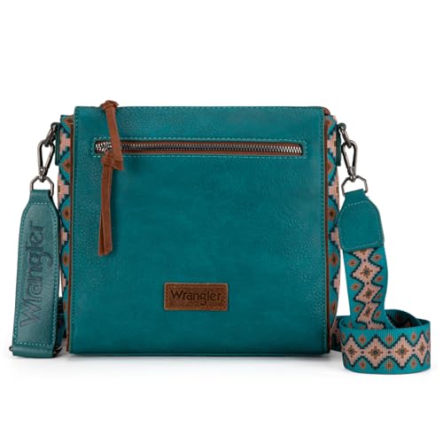 Image of Wrangler Aztec Crossbody Purse Medium Shoulder Bags for Women Western Handbag with Guitar Strap