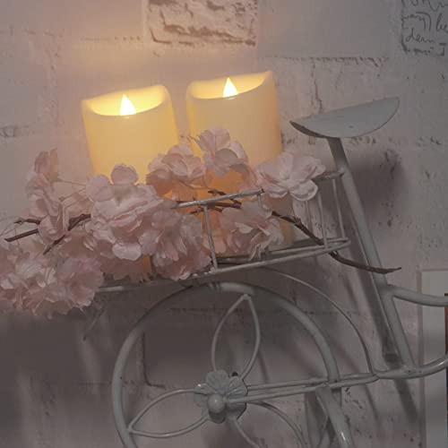 Image of CANDLE CHOICE Outdoor Battery-Operated Flameless Candles with Remote Timer Waterproof Flickering Plastic Electric LED Pillar Lights for Lantern Patio Garden Wedding Halloween Christmas 3 inchx5 inch 2 Pack
