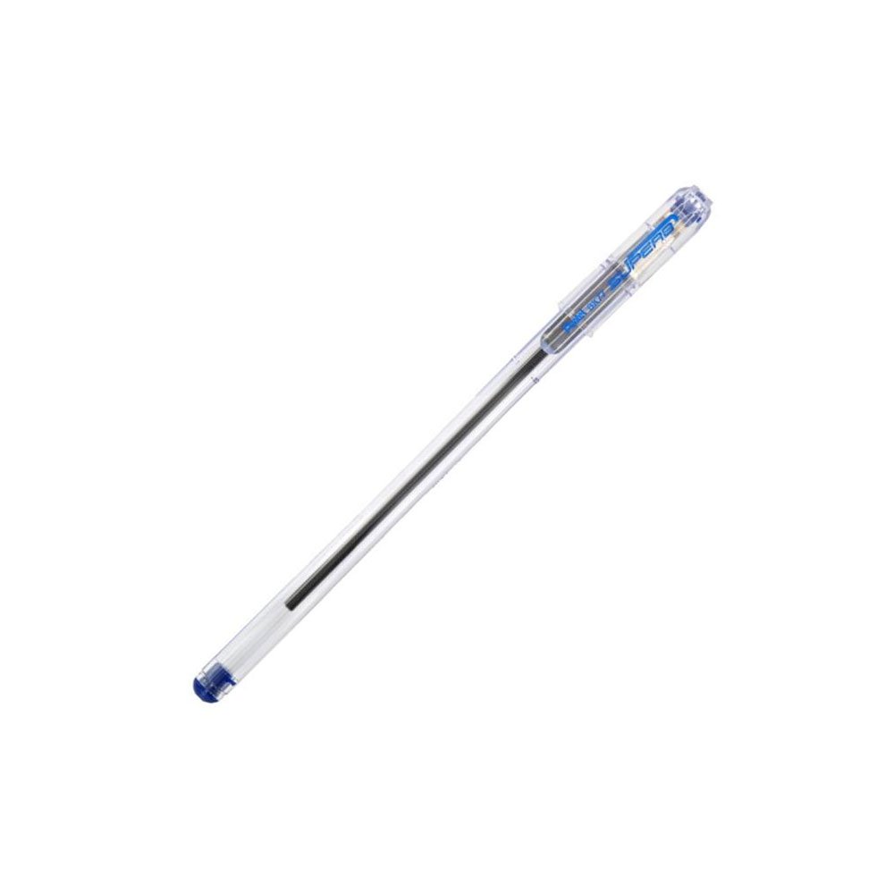 Pentel Superb Medium Stick ballpoint pen Medium Blue 12pc(s) - Ballpoint Pens (Blue, Transparent, Stick ballpoint pen, Medium, Plastic, 0.7 mm)