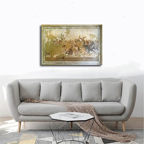 Mosaïque Alexandre la Grande Bataille d'Issus cadre suspendre 20x30cm