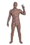 Forum Novelties Men's Disappearing Man Patterned Stretch Body Suit Costume Tie Dye, Rainbow, Medium/Large