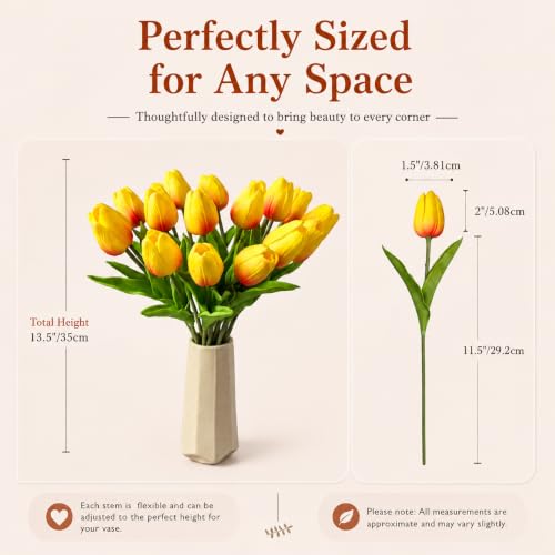 Image of Mandy's 20pcs Artificial Sunset Tulips