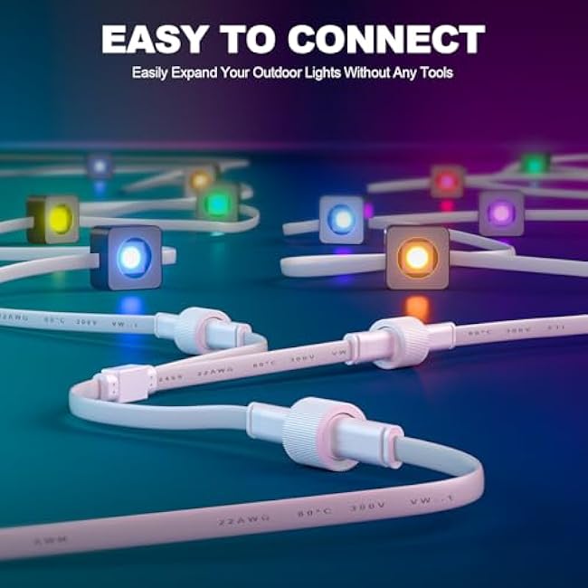 Permanent Outdoor Lights Y-Shaped Extension Cable,IP68 Rated, Compatible with Govee and Other Permanent Outdoor Lighting Systems (Y-Shaped Female-to-Male)