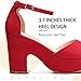 CAMSSOO Women's Platforms Wedges Sandals Suede Open toe Ankle Strap Fashion Wedding Sexy Dress Block Chunky High Heels Pumps Shoes Red Velvet Size US 6 CN 36