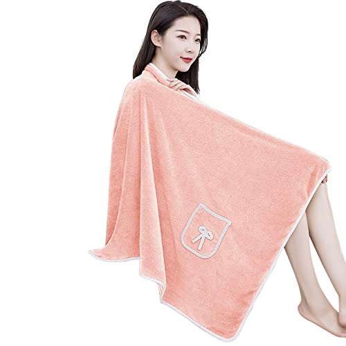 TINAYAUE Womens Bath Skirt with Snaps Soft Fluffy Coral Fleece Bath Towel Thick Strong Water Absorption Ladies & Girls Wearable Bath Towel Wrap Changing Room Bath Robe Quick Dry Beach Swimming Towels - Image 4