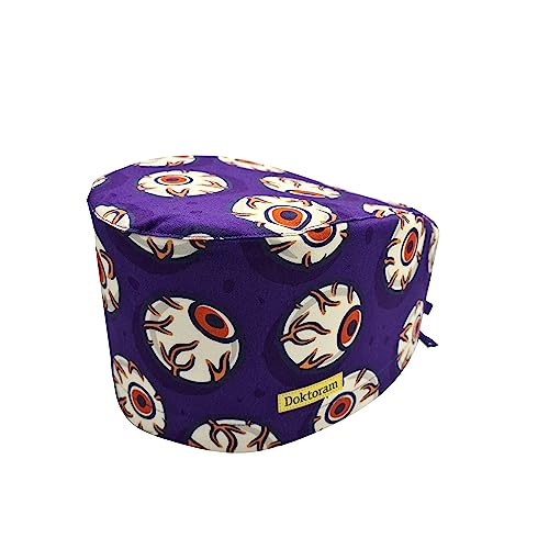 Image of Hats for Women and Mens Caps with Sweatband Adjustable Tie Back Working Cap Cotton One Size Unisex Skull Cap Cute Cat Print