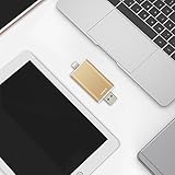 Omars 32GB USB Flash Drive with Lightning Connector, Gold