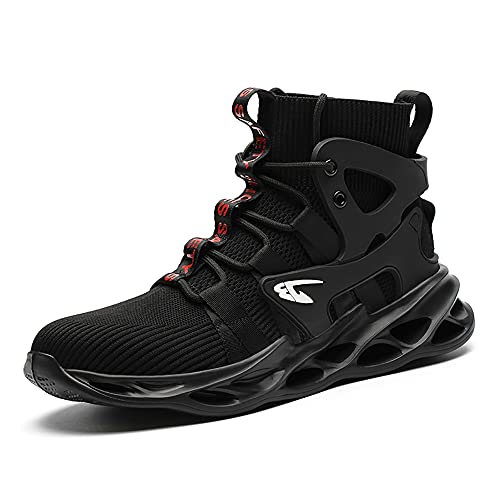 gojiang Chaussure de Securite Homme Legere et Confortable Chaussures de Travail avec Embout de Protection en Acier Bottes de Sécurité Chantier Femme black45 Cover