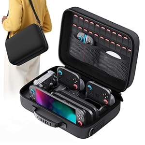 Lmcpa Carrying Storage All in One Case for Nintendo Switch 2,Portable Hard Shell Protection Travel Case with 22 Game Card Slots, Large Space Dustproof Carrying Bag for Switch 2 Accessories,Black