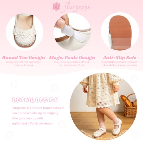 Image of Flaryzone Toddler Little Girl Mary Jane School Uniform Oxfords Flat Dress Shoes