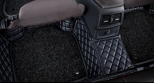 Image of KA10 7D Car Floor Mat for Aura | Custom Fitted | Premium PU Leather | 100% Waterproof, Zero-Dust, Shield Your Car Floor | Full Set with Grass | (Black with Black)
