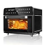 GRAN CAPACIDAD DE 25L: Esta freidora de aire tiene una gran capacidad de 25L con diseño de 4 capas, adecuada para una variedad de opciones de cocción y para diferentes escenarios. Puede contener 5 kg de pavo, 6 rebanadas de pan tostado o pizza de 12 pulgadas
