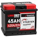 LANGZEIT Autobatterie 45AH 12V 420A/EN Starterbatterie +30% mehr Leistung ersetzt Batterie 44AH 36AH 40AH 41AH 43AH 46AH 48AH 50AH