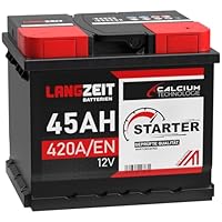 LANGZEIT Autobatterie 45AH 12V 420A/EN Starterbatterie +30% mehr Leistung ersetzt Batterie 44AH 36AH 40AH 41AH 43AH 46AH 48AH 50AH
