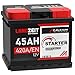 LANGZEIT Autobatterie 45AH 12V 420A/EN Starterbatterie +30% mehr Leistung ersetzt Batterie 44AH 36AH 40AH 41AH 43AH 46AH 48AH 50AH