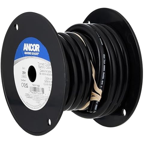 Ancor 114002 Tinned Copper Battery Cable, 2 AWG (32mm2), Black - 25ft Cover