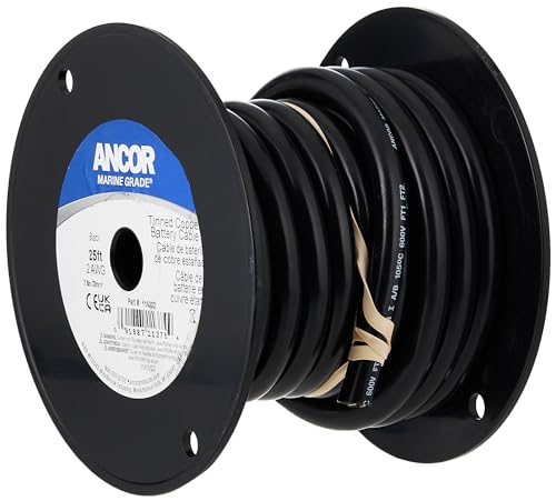 Ancor 114005 Tinned Copper Battery Cable, 2 AWG (32mm2), Black - 50ft by Ancor - Used condition - US$113.49