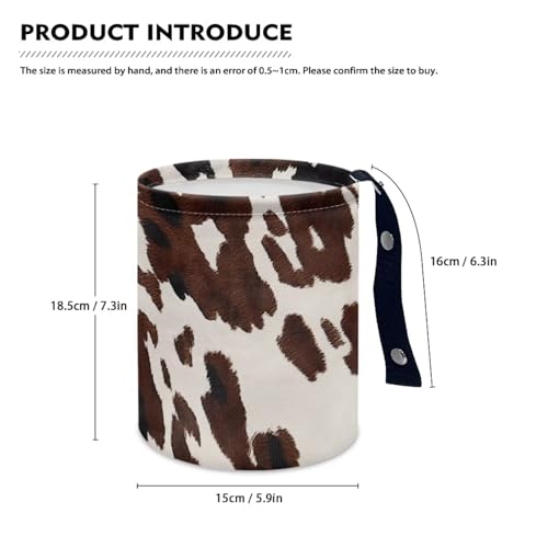 Image of Pensura Brown Cow Print Car Garbage Bin Multifunctional Trash can for car Car Interior Accessory Car Storage Bag Universal Hanging Car Garbage Bag Car Seat Back Use
