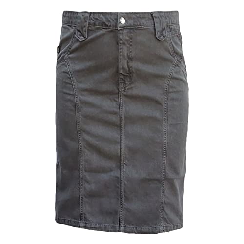 Saia Jeans Midi Ref 99 Moda Evangélica Plus Size Tamanho:46;Cor:Cinza