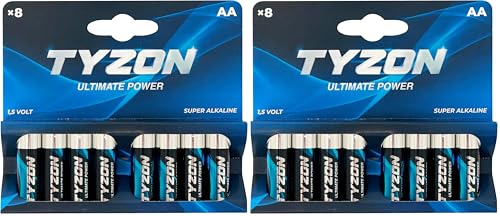 Miniatura 6 de TYZON 8 Pilas alcalinas AA - Baterías Desechables duraderas para electrodomésticos y electrónicos (Paquete de 2)
