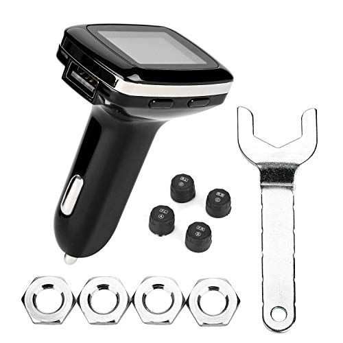 TPMS Tire Pressure Monitoring System with 4pcs External Sensors, Cigarette Lighter Plug Universal Wireless Car Alarm System LCD Display - Thumbnail 5
