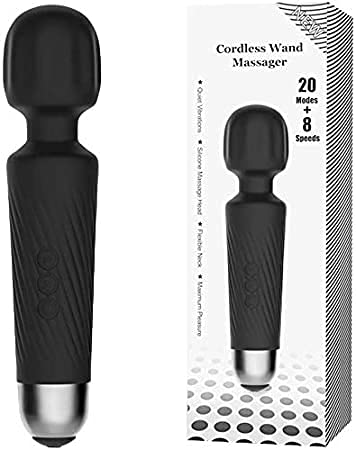 SEMITO Electric Handheld Full Body Massager Personal Wand Massager for Woman Mini Waterproof Wireless Massager Wand with Vibration Modes USB Rechargeable Full Body Hand-Held Back Massager