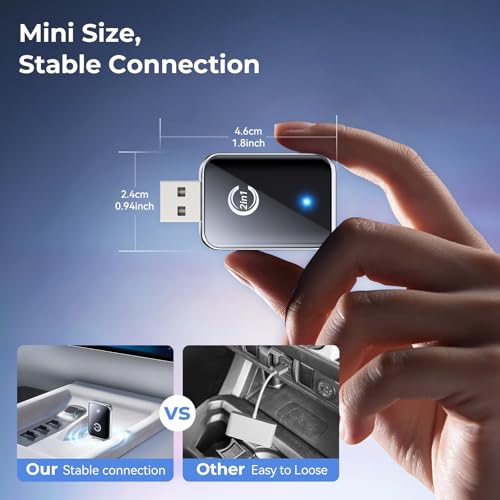 Image of Wireless Carplay Adapter for iPhone, Convert Wired Car play to Wireless, 2 in 1 Plug and Play Mini CarPlay and Android Auto Adapter for iOS 10 Android 11 and Above, Cars with Built-in Carplay (Black)